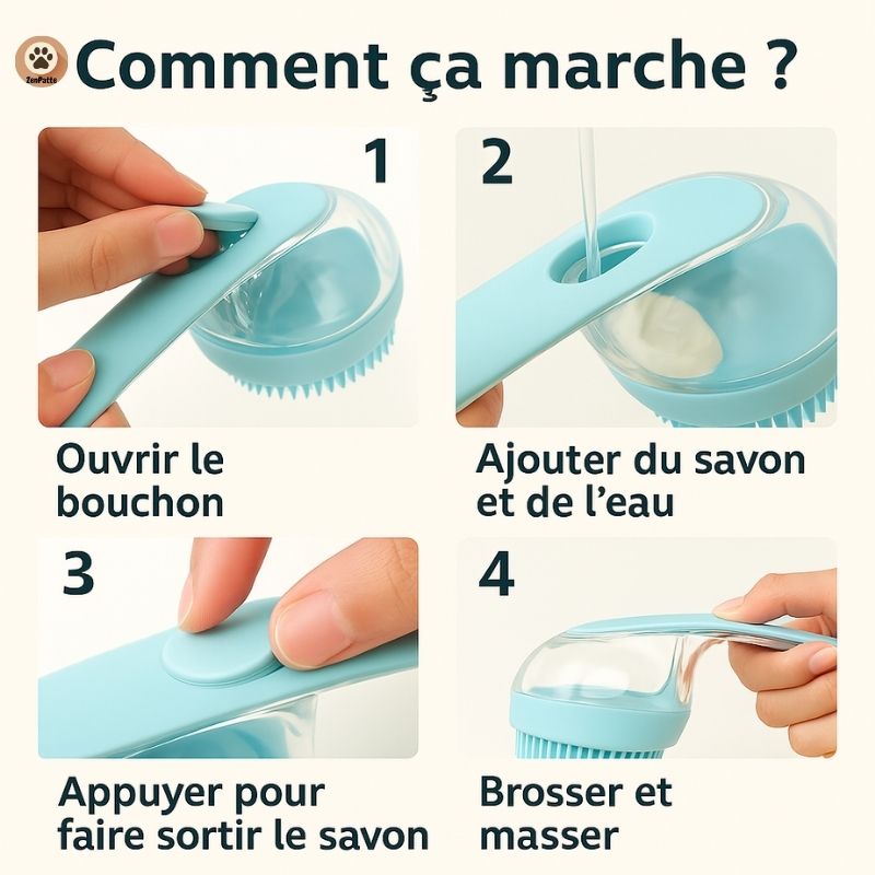 Brosse de Bain Multi-fonction en Silicone pour Chiens et Chats